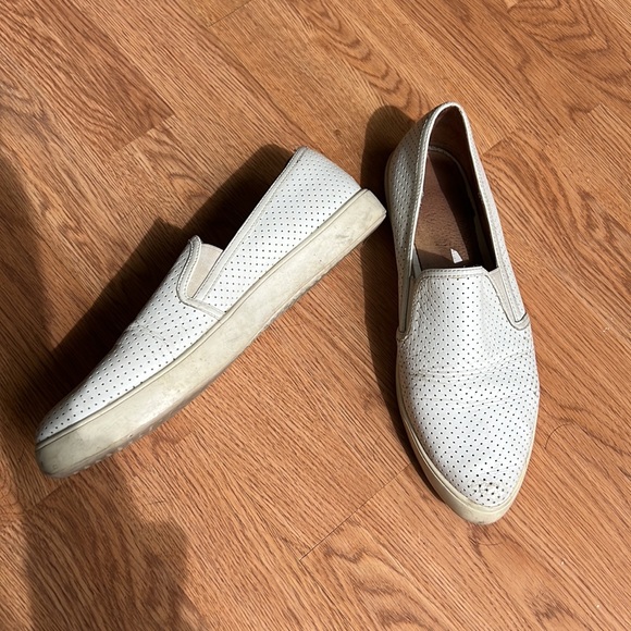 white leather perforated slip ons - Picture 2 of 3